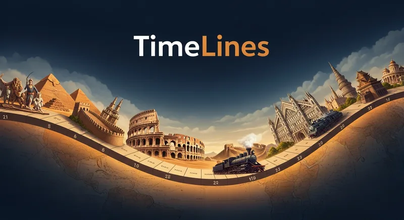 TimeLines interactive history learning app showing era-based daily lessons and civilization timeline